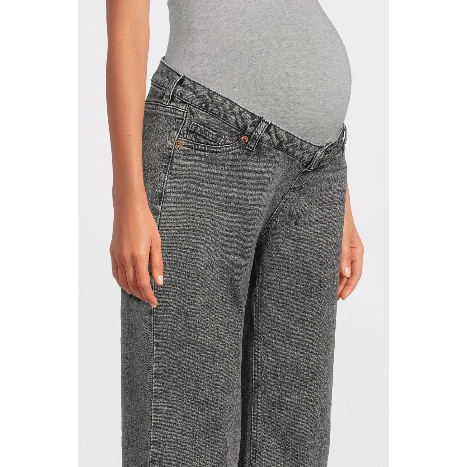 VERO MODA MATERNITY zwangerschapskleding wide leg jeans grey denim