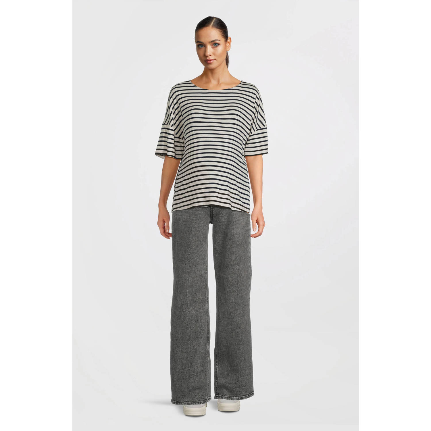 VERO MODA MATERNITY zwangerschapskleding wide leg jeans grey denim