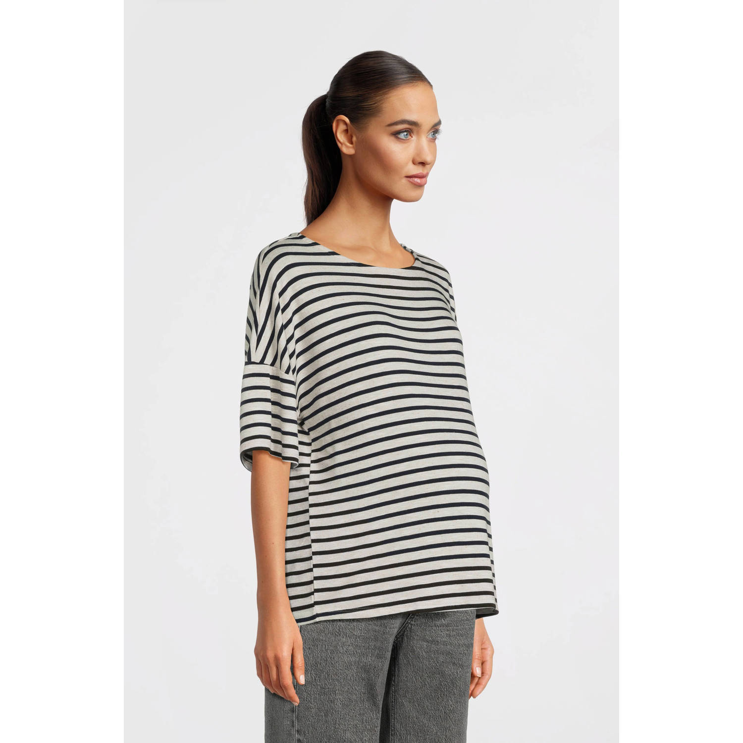 VERO MODA MATERNITY zwangerschapskleding wide leg jeans grey denim