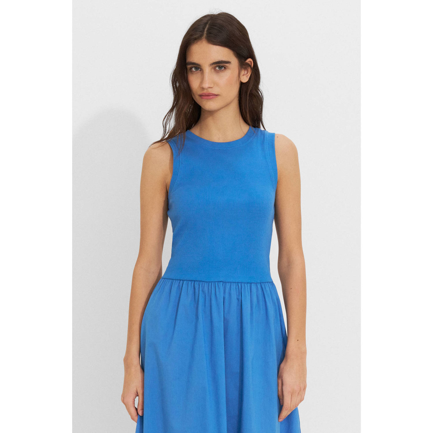 Ruby maxi combi jurk blauw