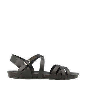   leren sandalen zwart