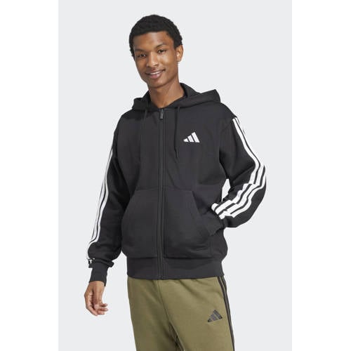 adidas Sportswear sweatvest Essentials zwart/wit afbeelding