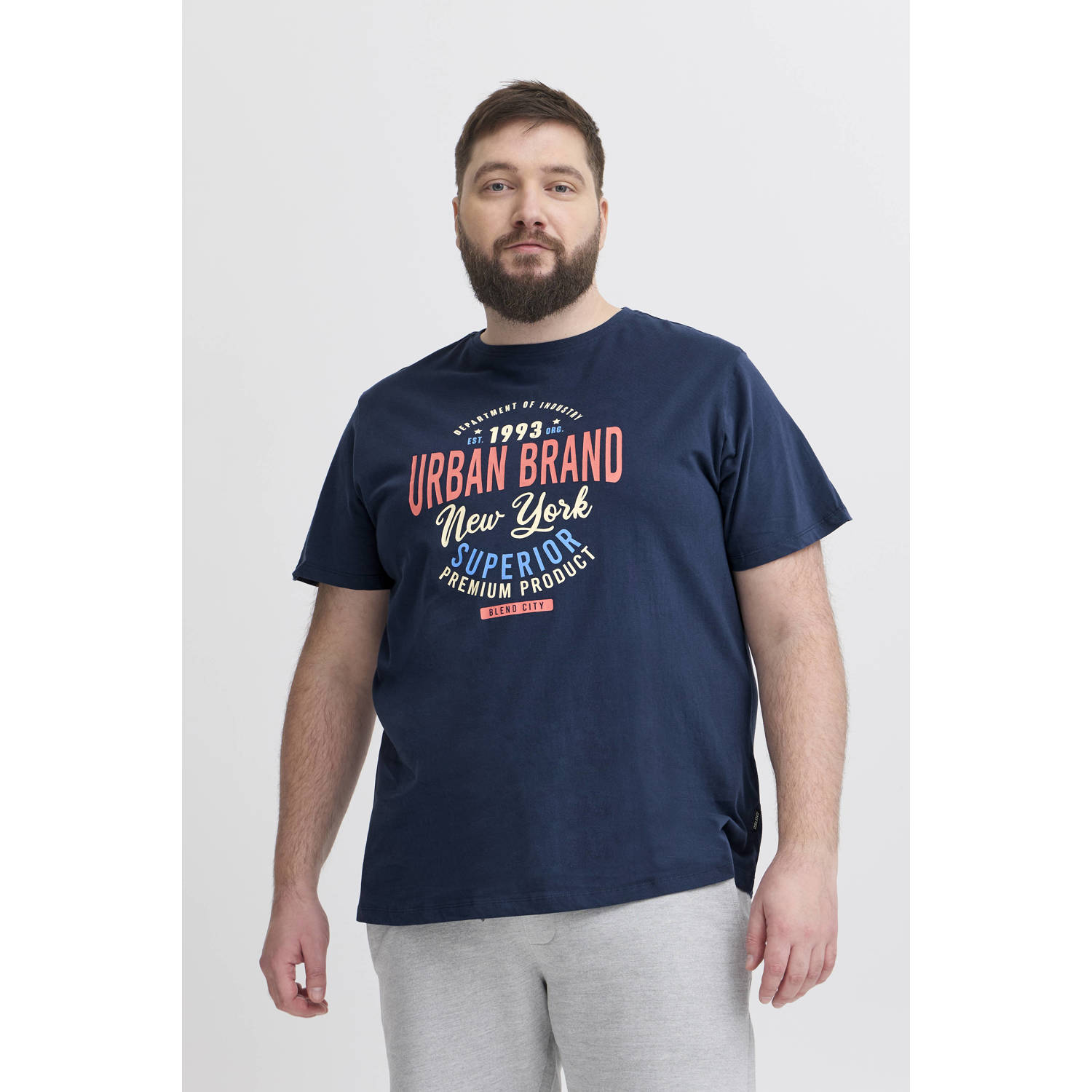 Blend Big T-shirt donkerblauw