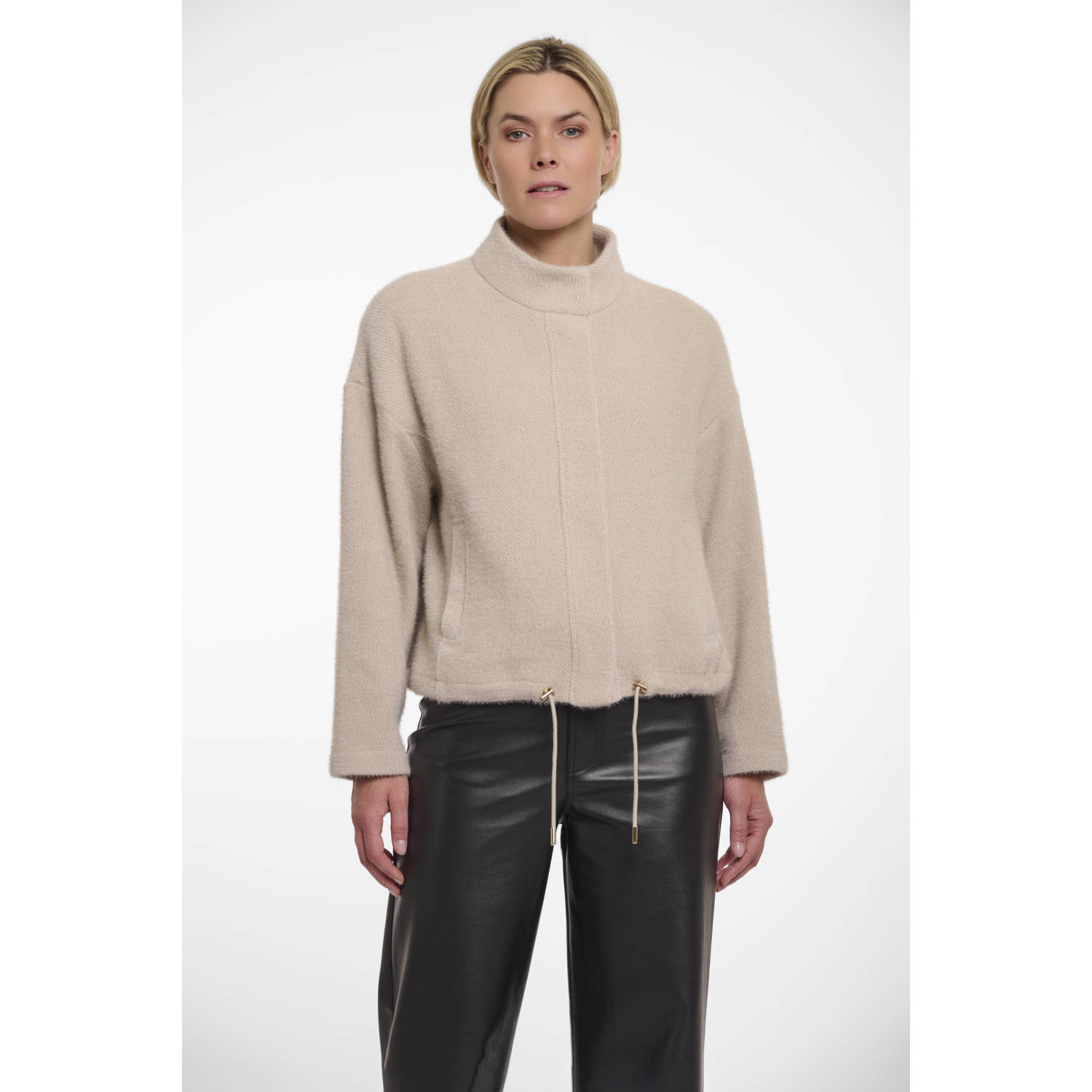 Rino&Pelle Snap Closure Boxy Jacket Levin Beige Dames