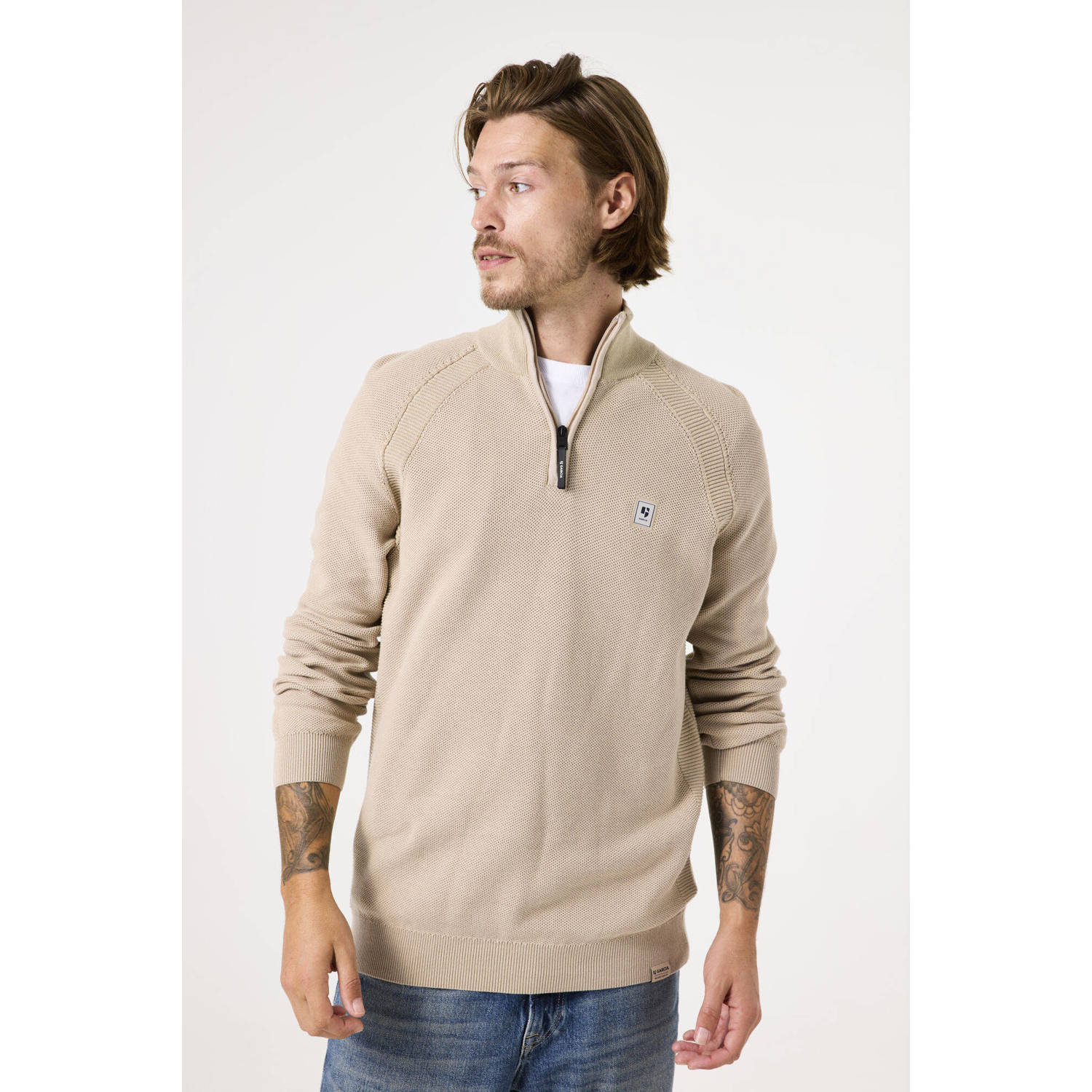 Garcia trui gebreid beige
