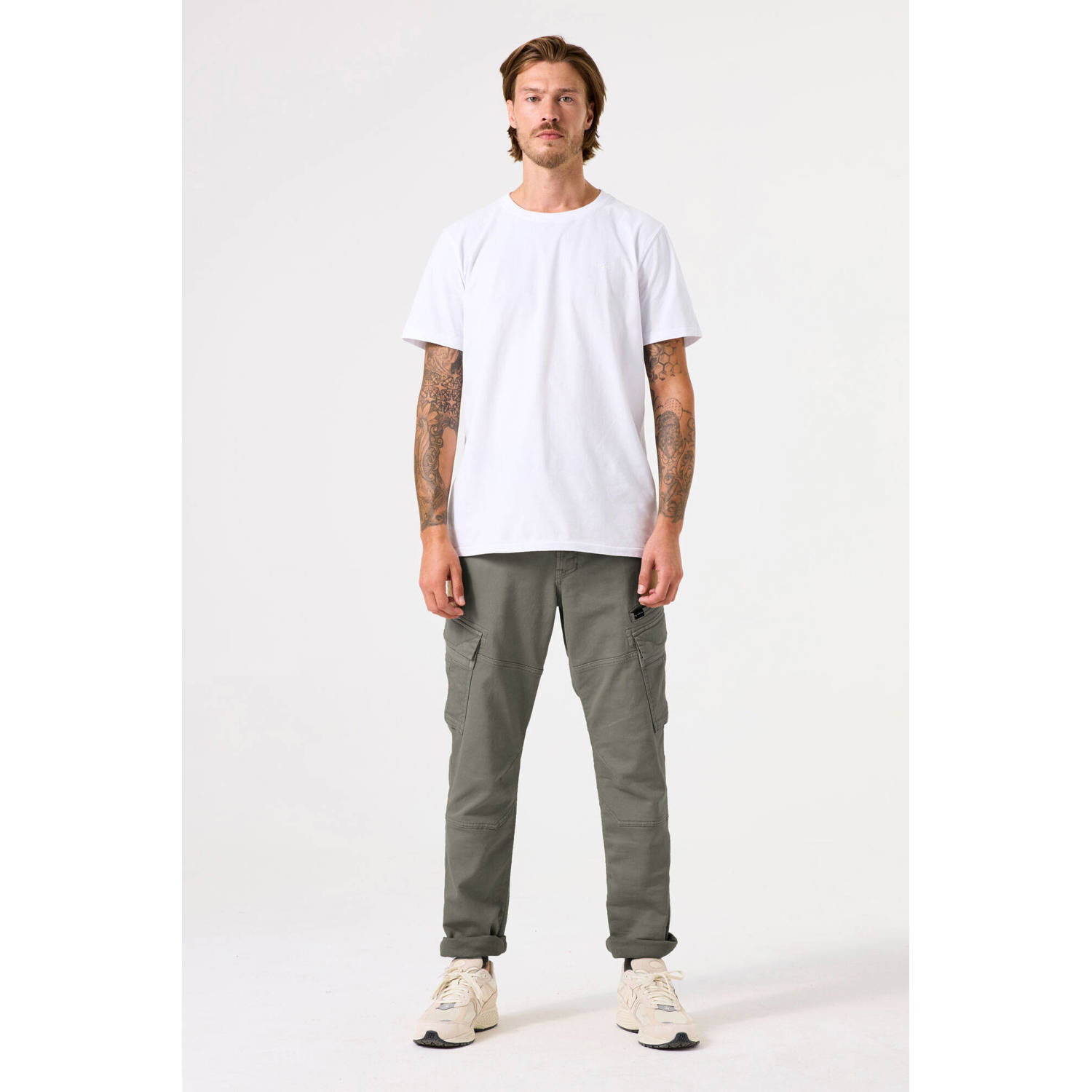 Garcia regular fit cargo broek grijsgroen