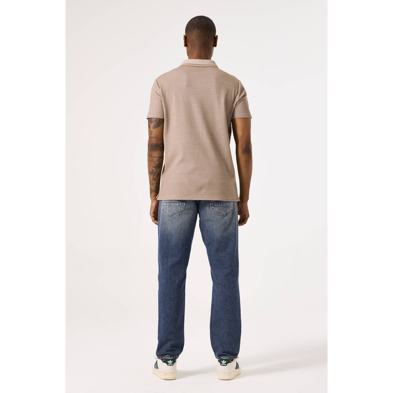 Garcia regular polo met textuur beige