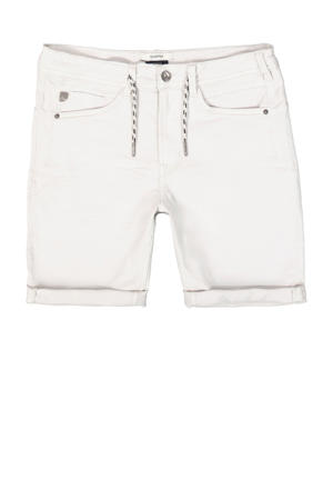 slim denim short ash grey