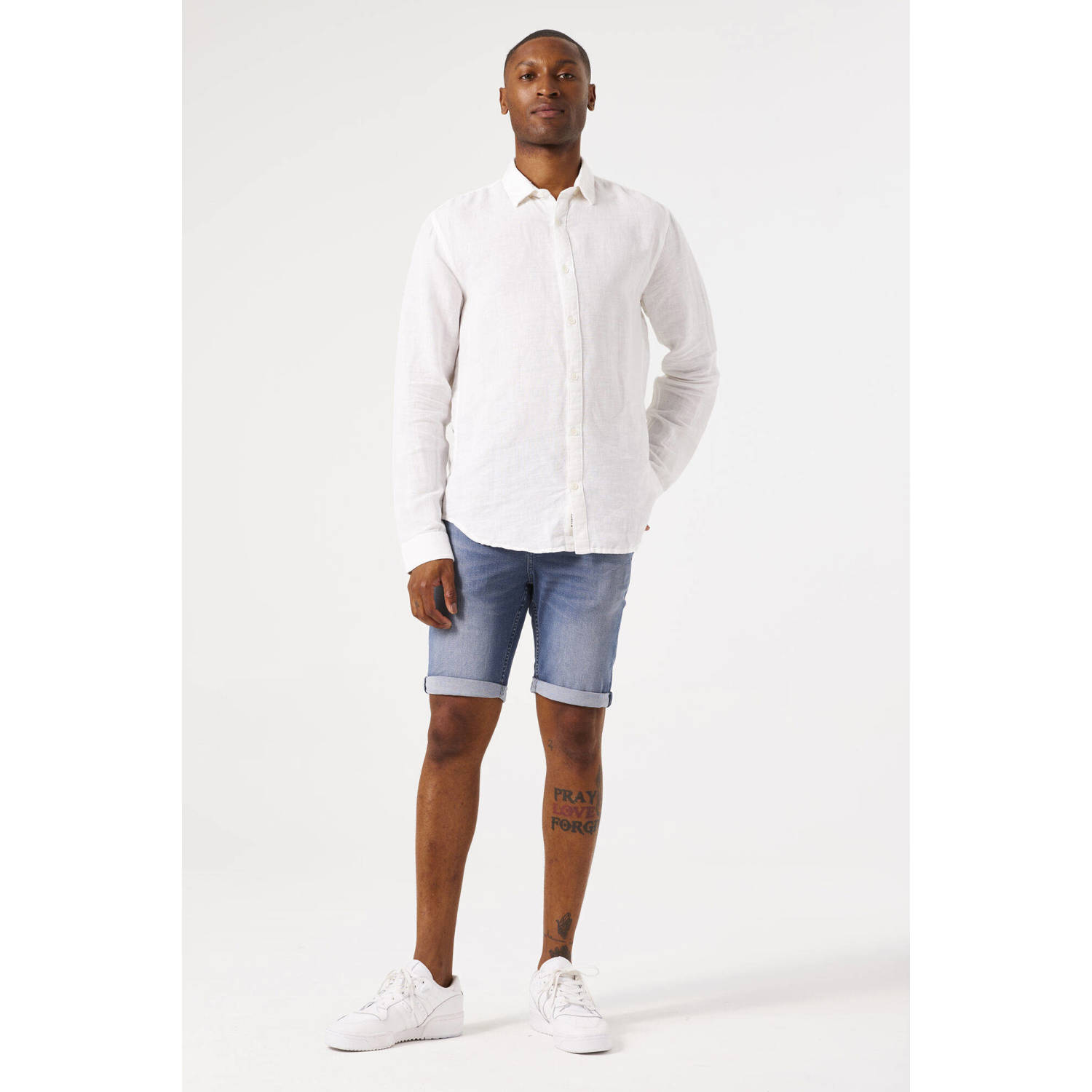 Garcia slim denim short medium blue denim
