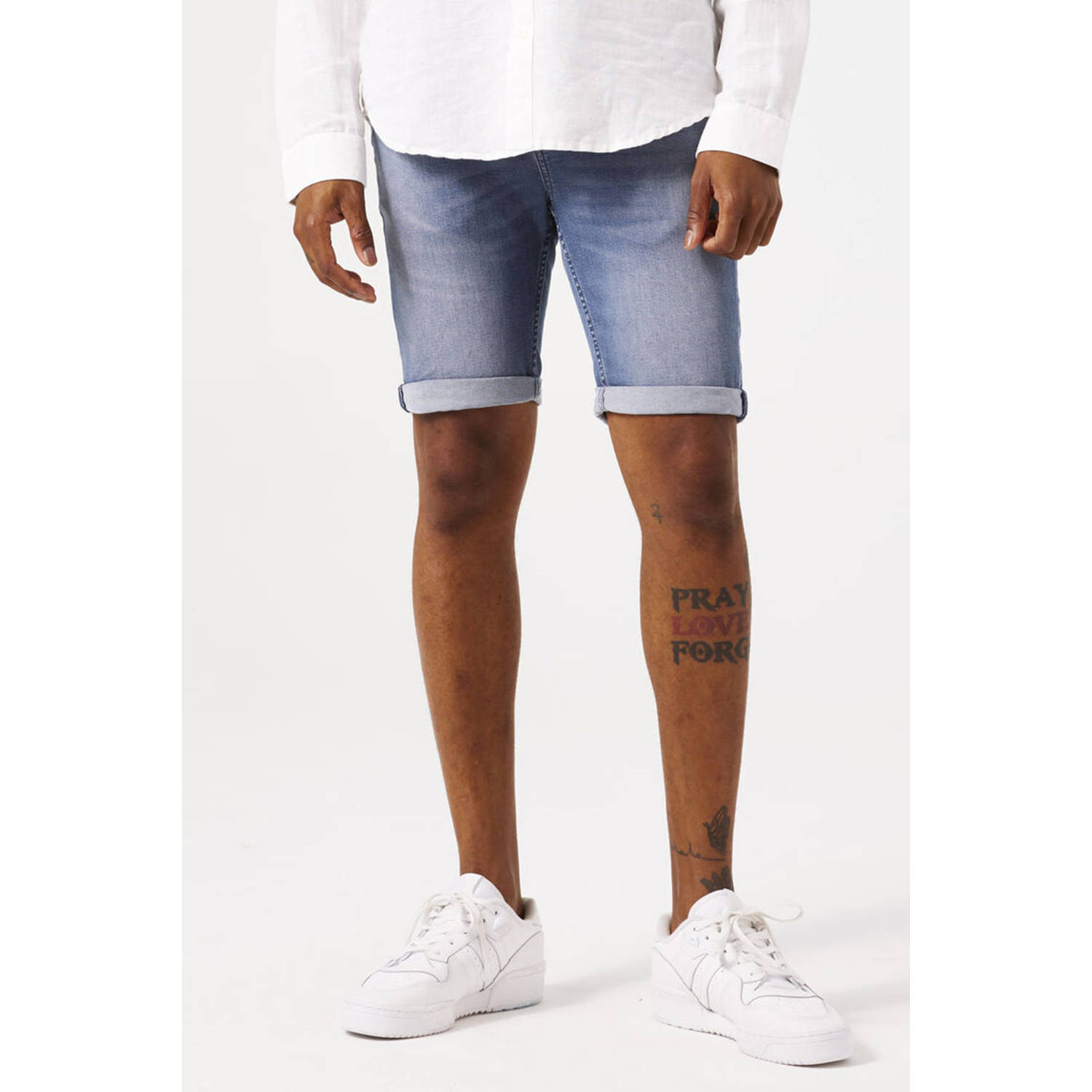 Garcia slim denim short medium blue denim