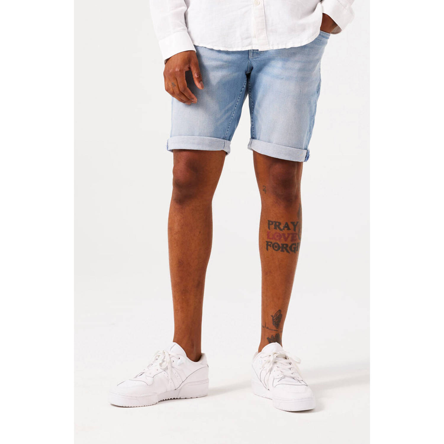Garcia regular denim short light blue denim