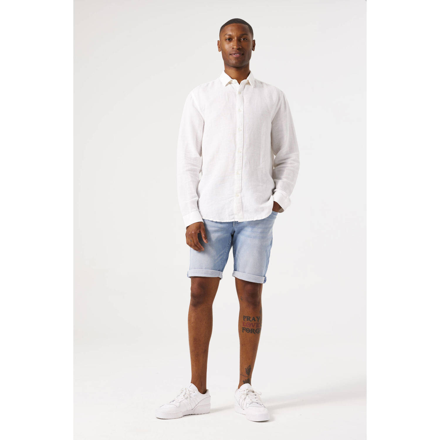 Garcia regular denim short light blue denim