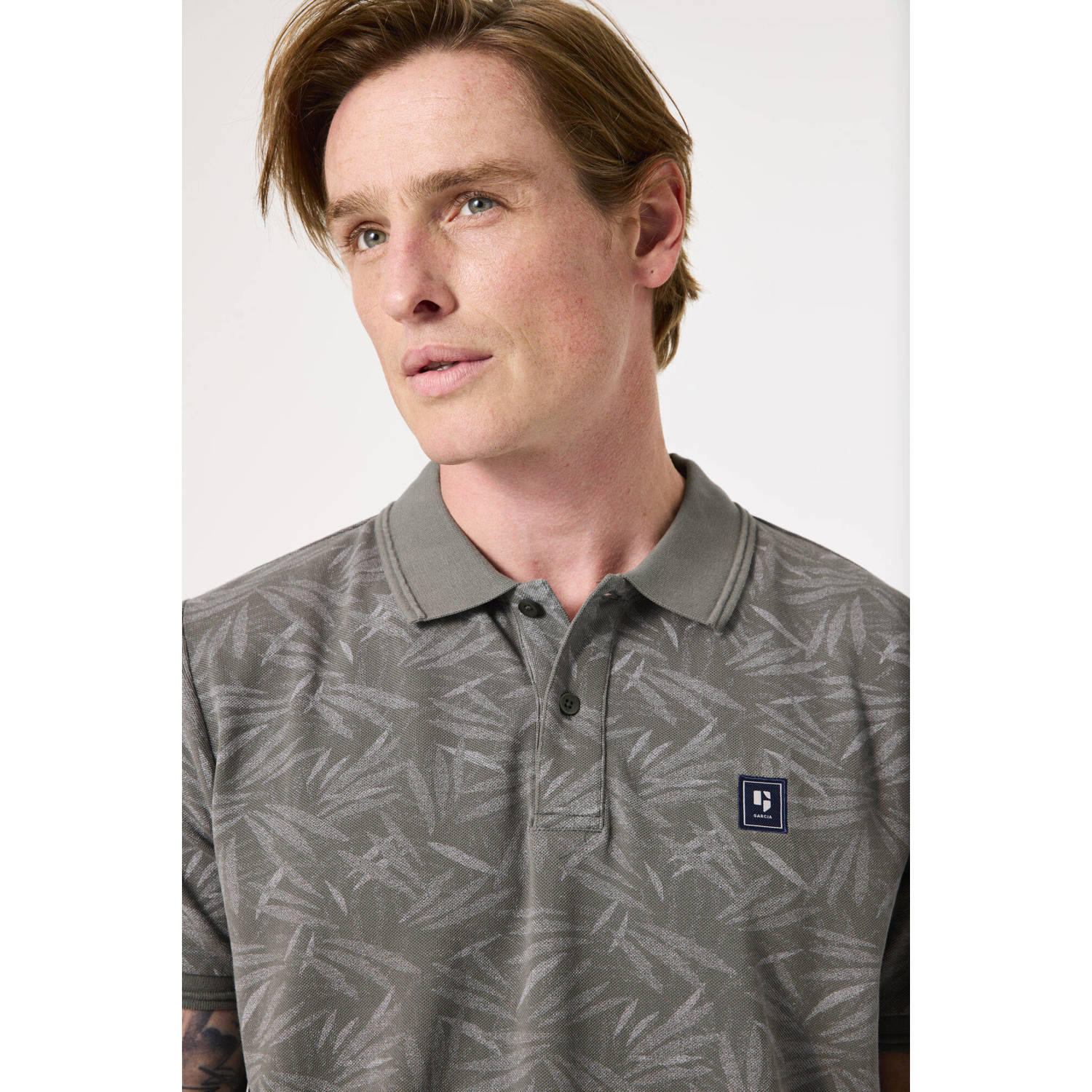 Garcia regular polo grijsgroen
