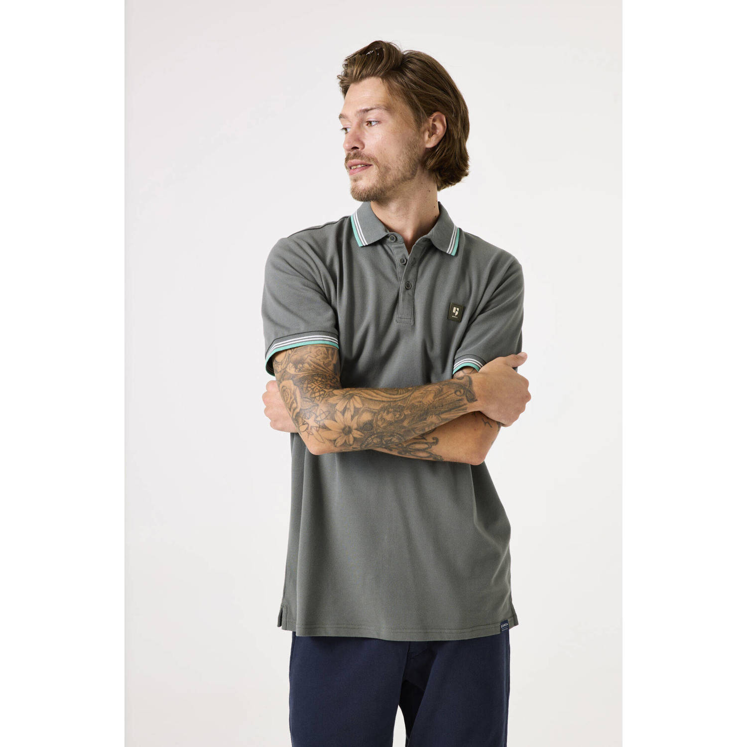 Garcia regular polo grijsgroen