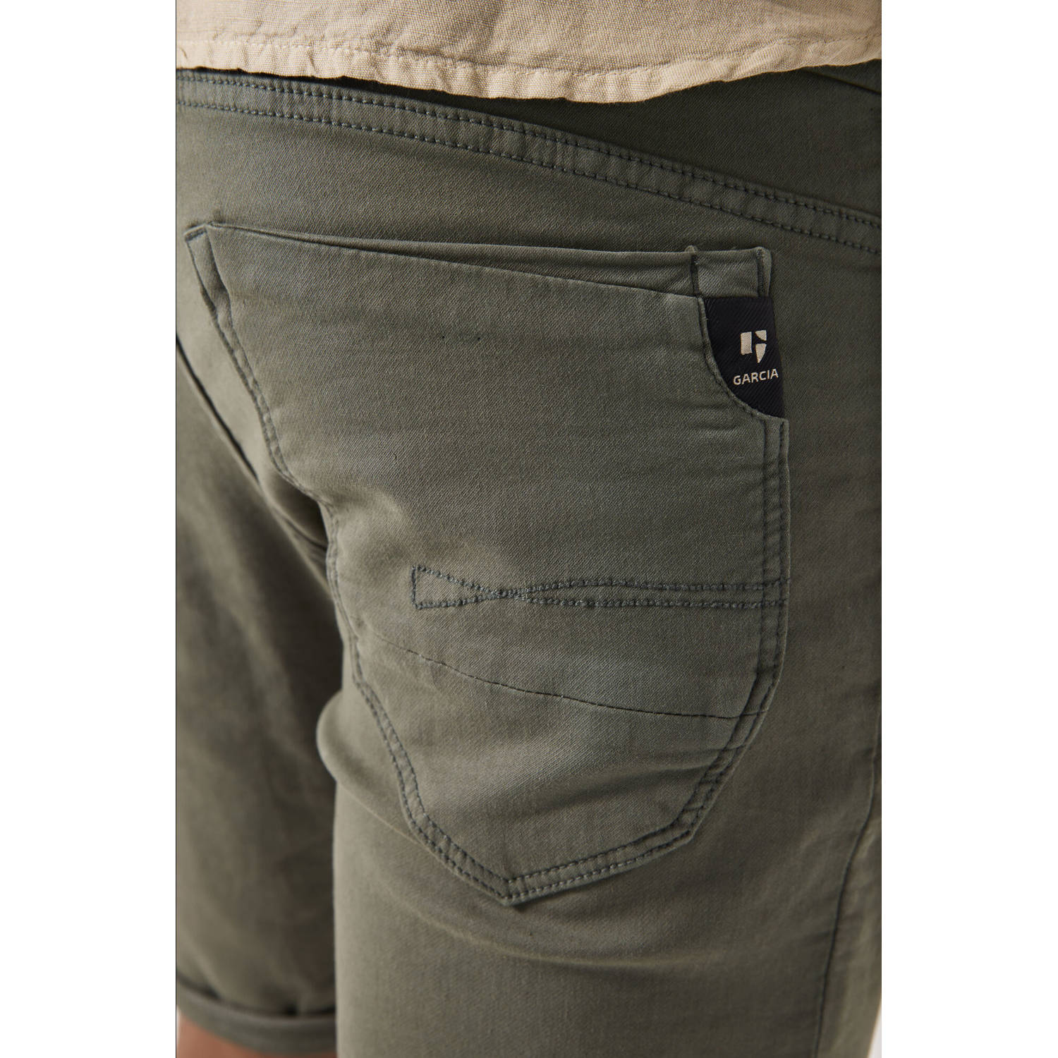 Garcia slim denim short sage green