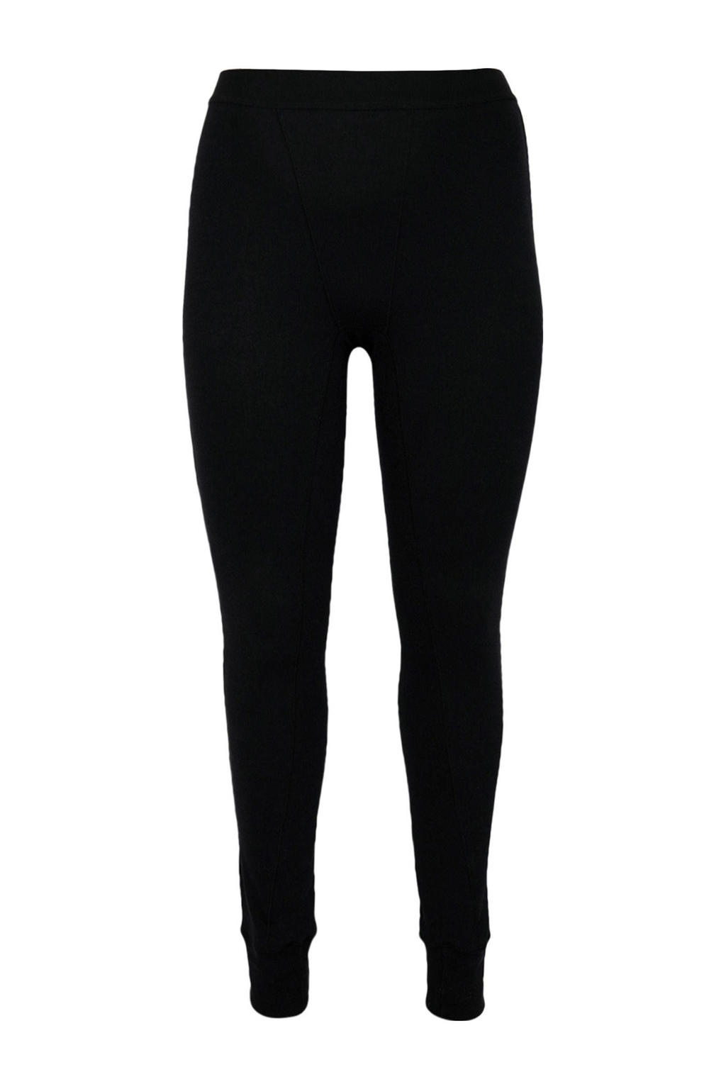 YOEK Lounge aansluitend high waist legging zwart rib gebreid