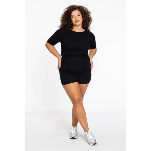YOEK Lounge relaxed regular waist biker short zwart