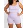 YOEK Lounge straight high waist biker short lila rib gebreid