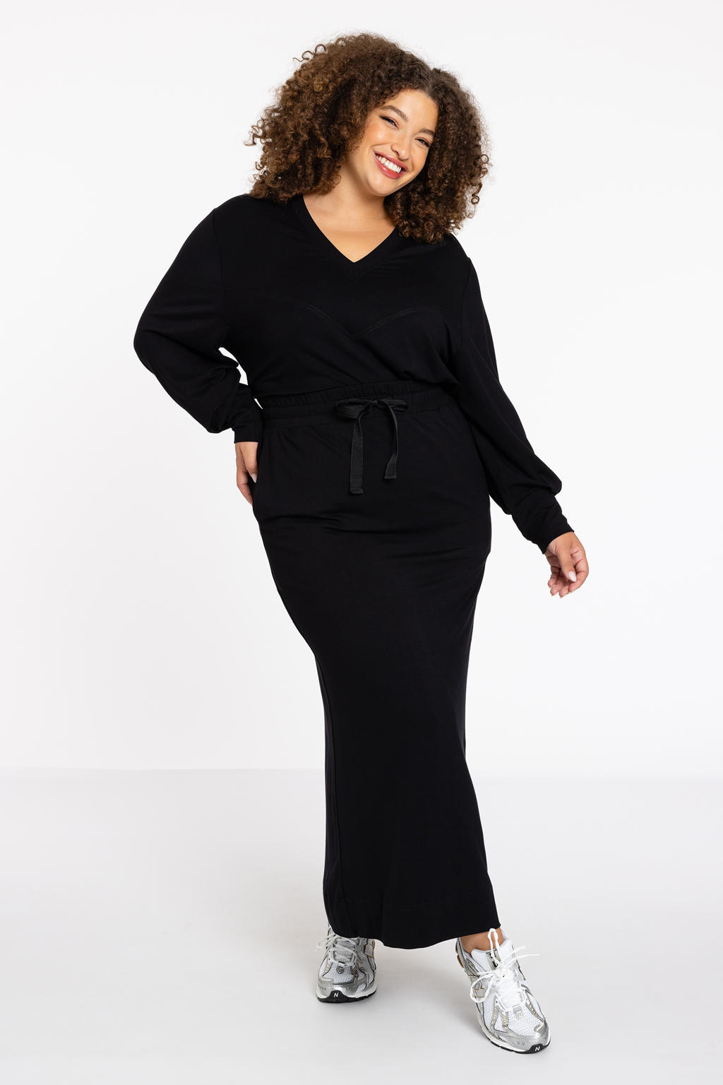 YOEK Lounge maxi rok zwart