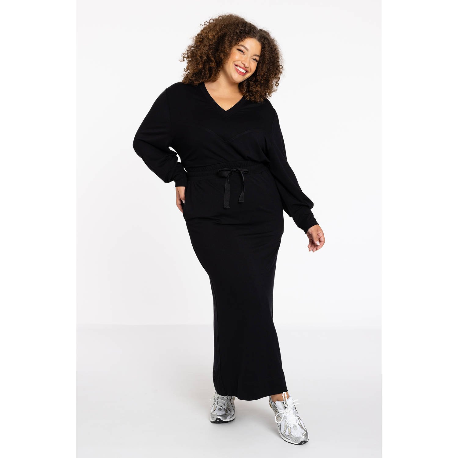 YOEK Lounge maxi rok zwart