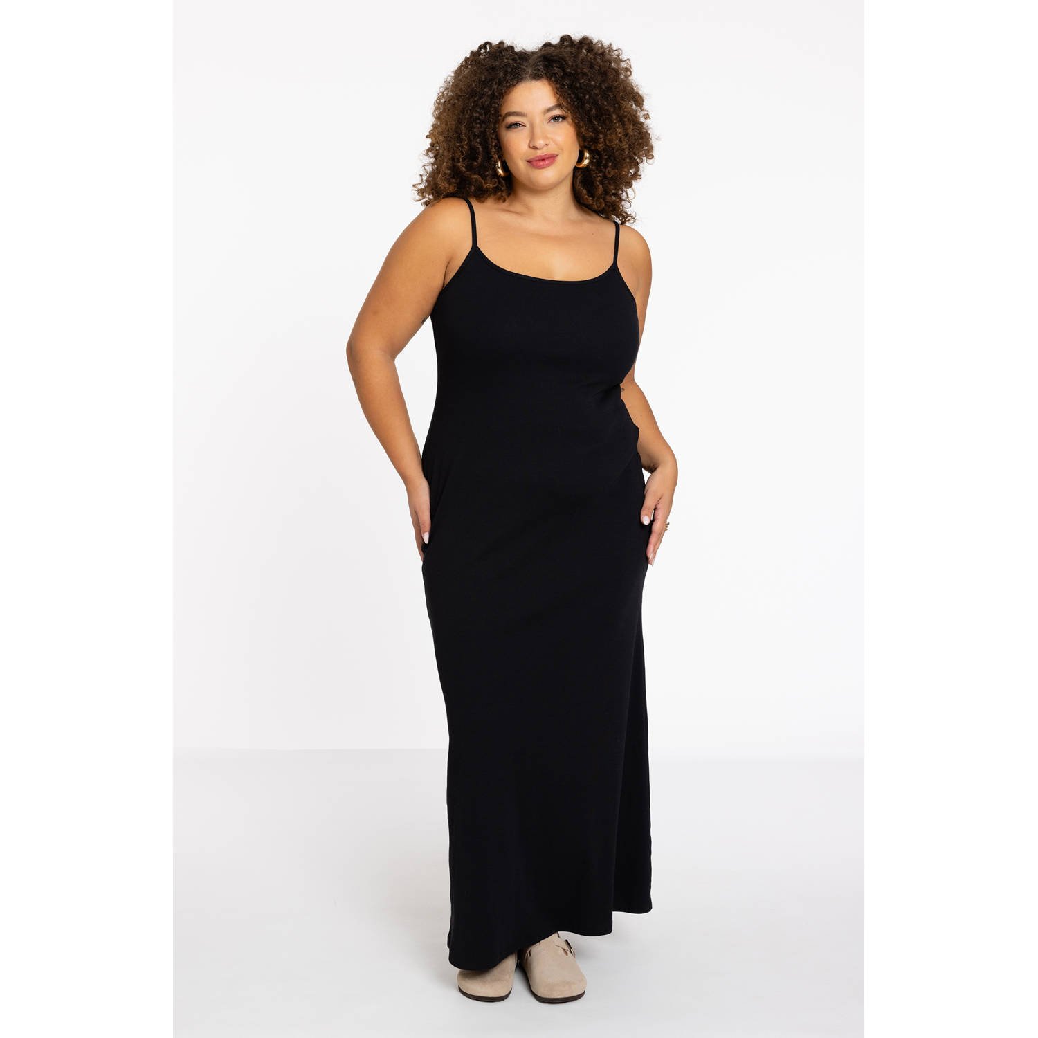 YOEK Lounge bodycon maxi jurk zwart