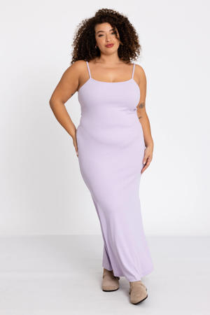 bodycon maxi jurk lila