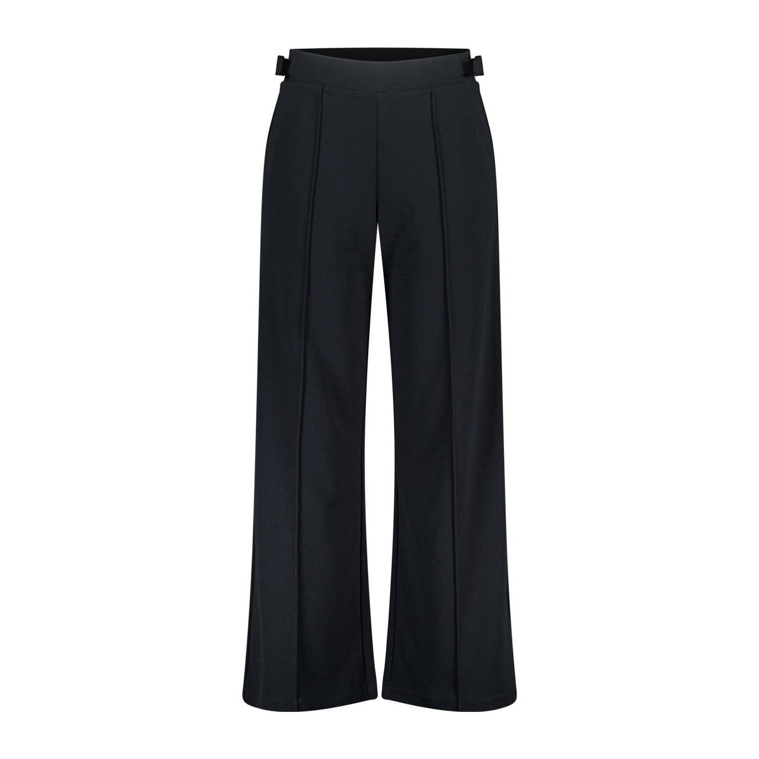 MS Mode wide leg regular waist broek zwart