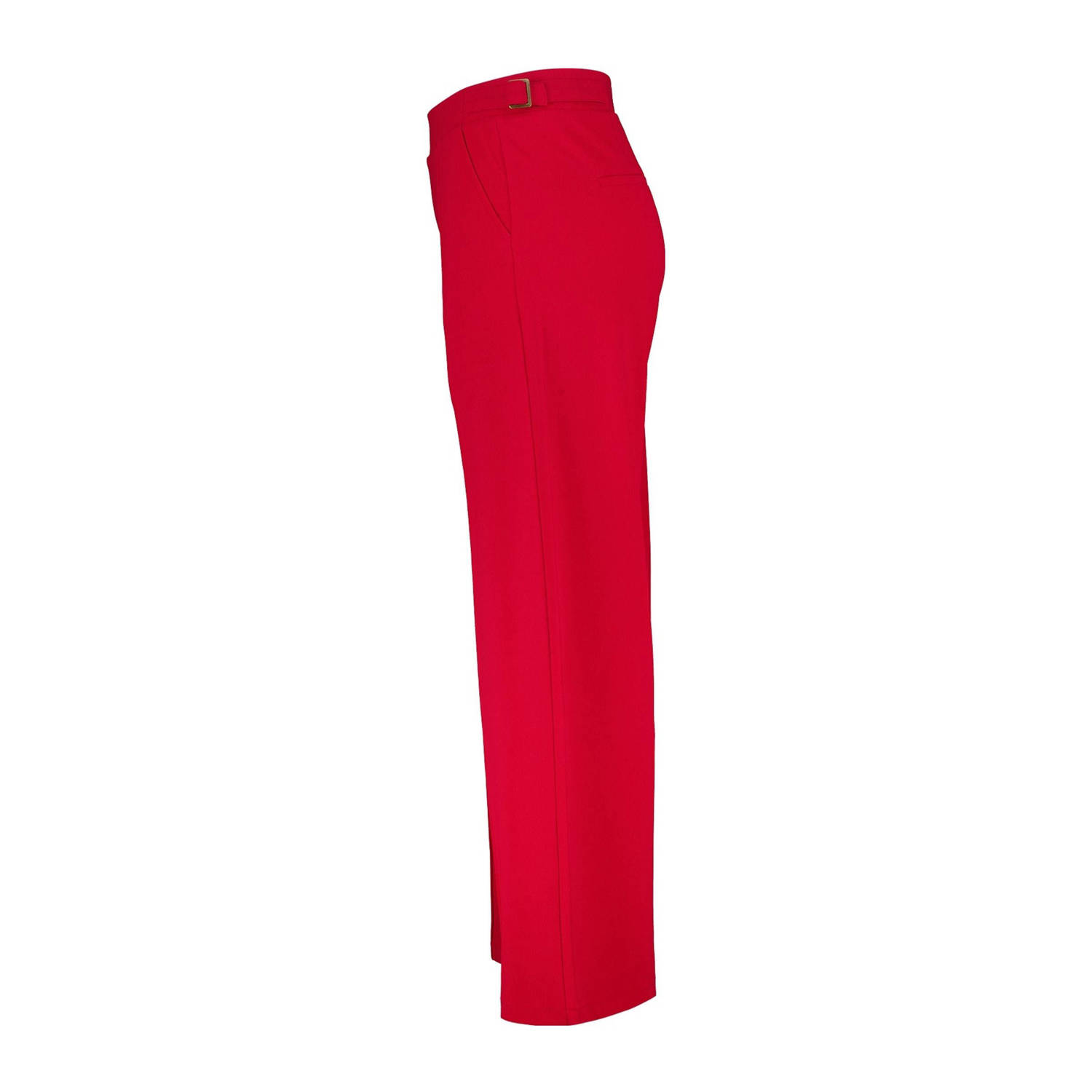 MS Mode wide leg regular waist broek donkerrood