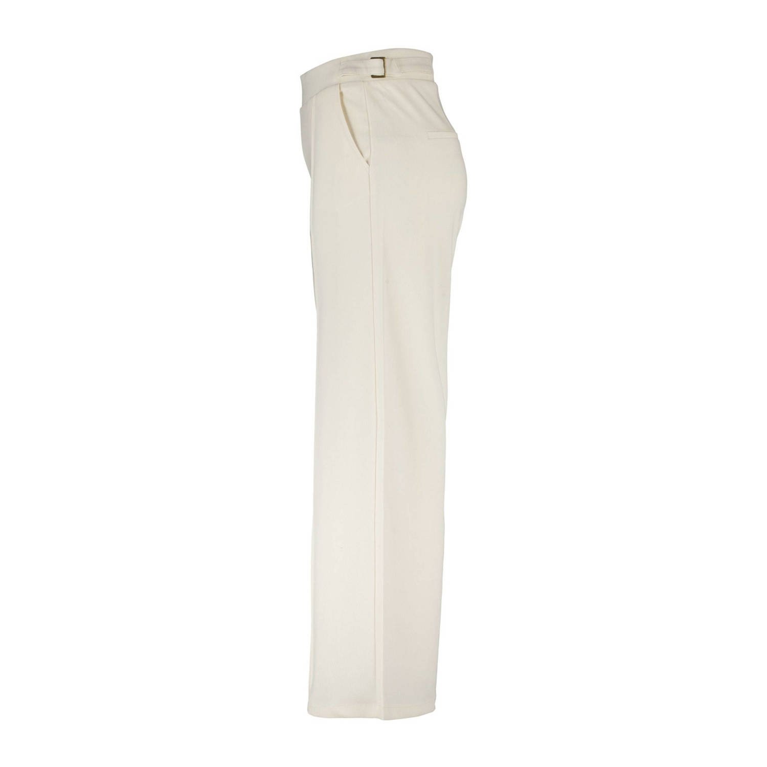 MS Mode wide leg regular waist broek crème