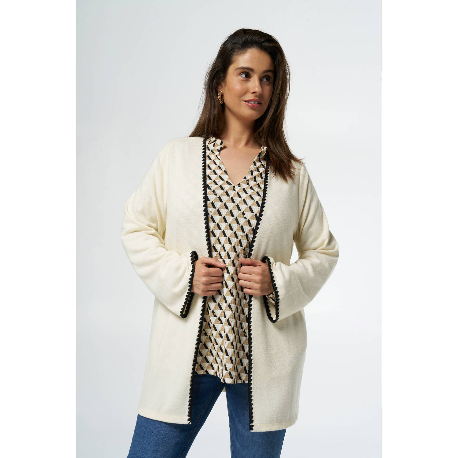 MS Mode gebreid vest crème