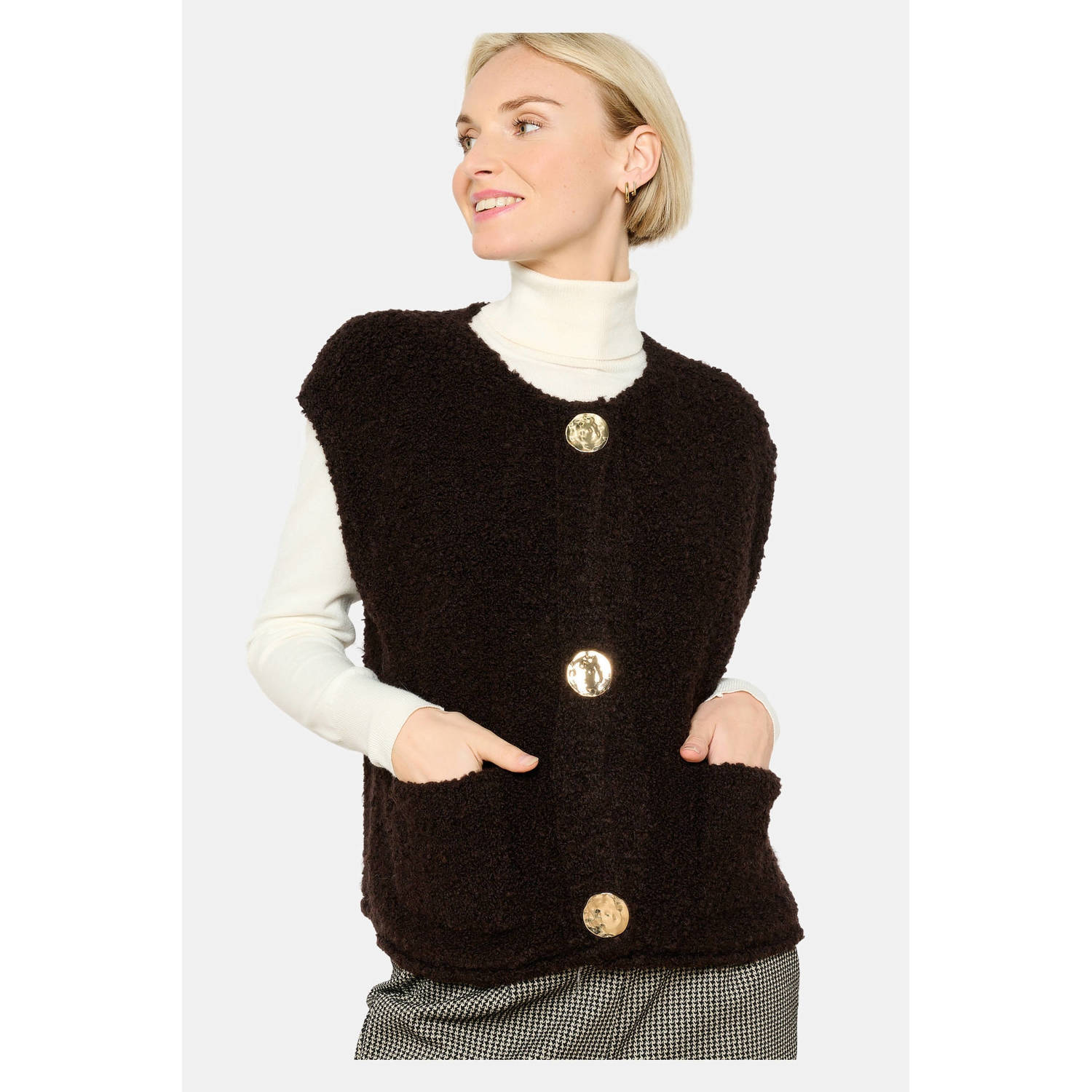 LOLALIZA gilet donkerbruin