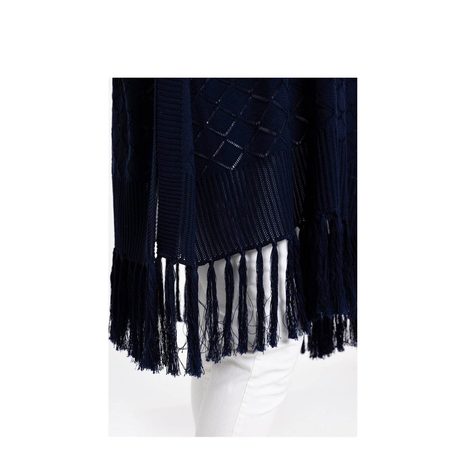 YOEK poncho donkerblauw
