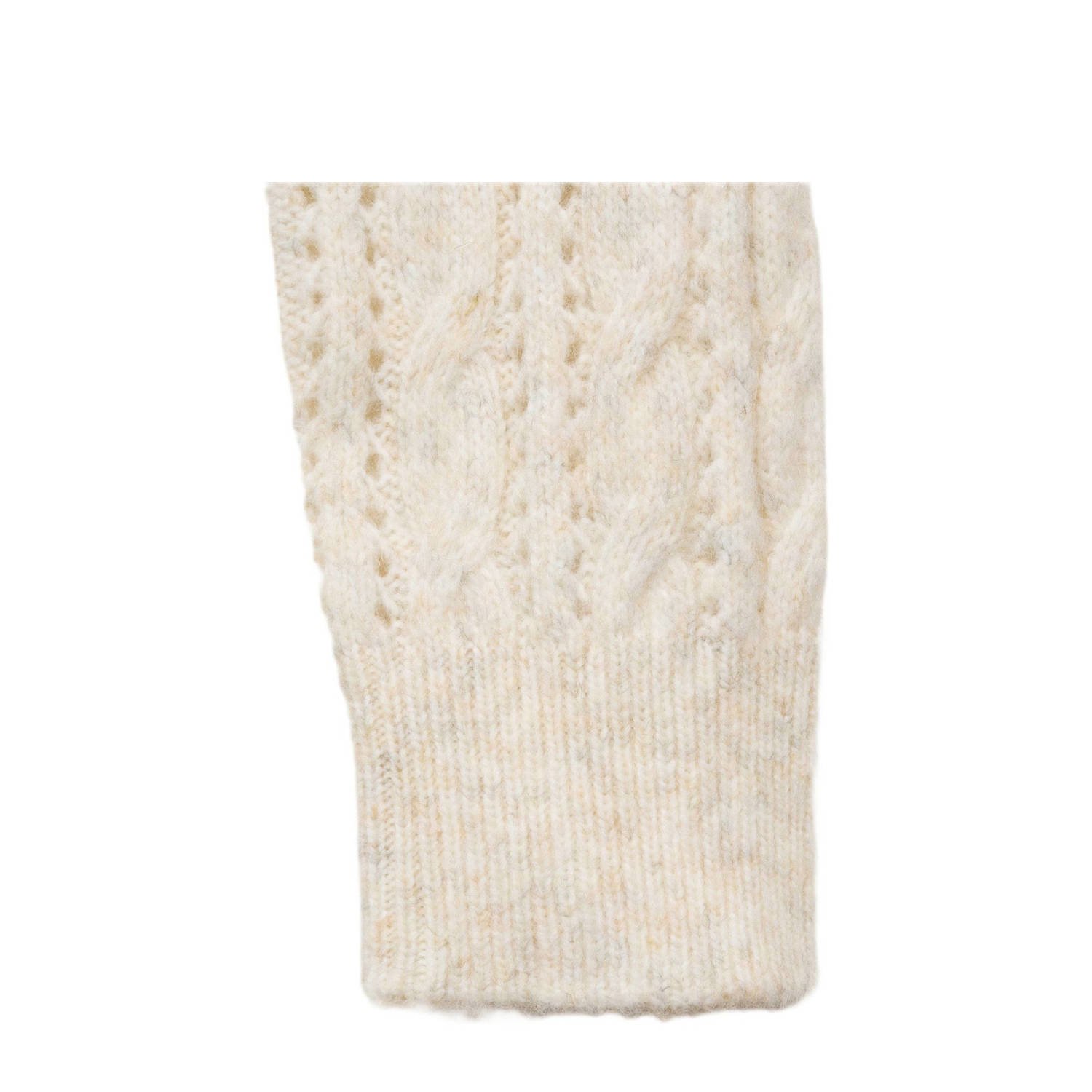 Mango vest ecru met kabels