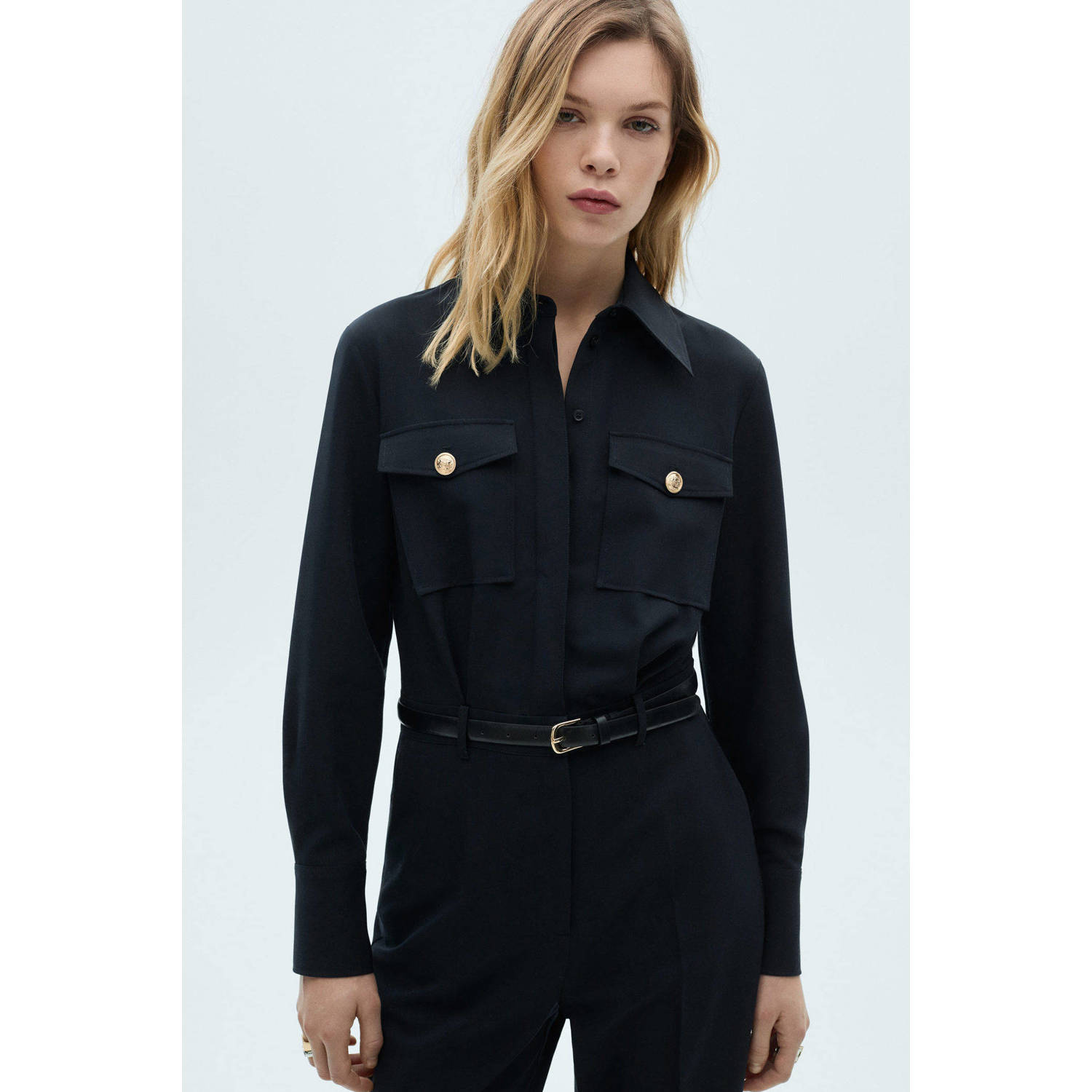 Mango straight jumpsuit marine