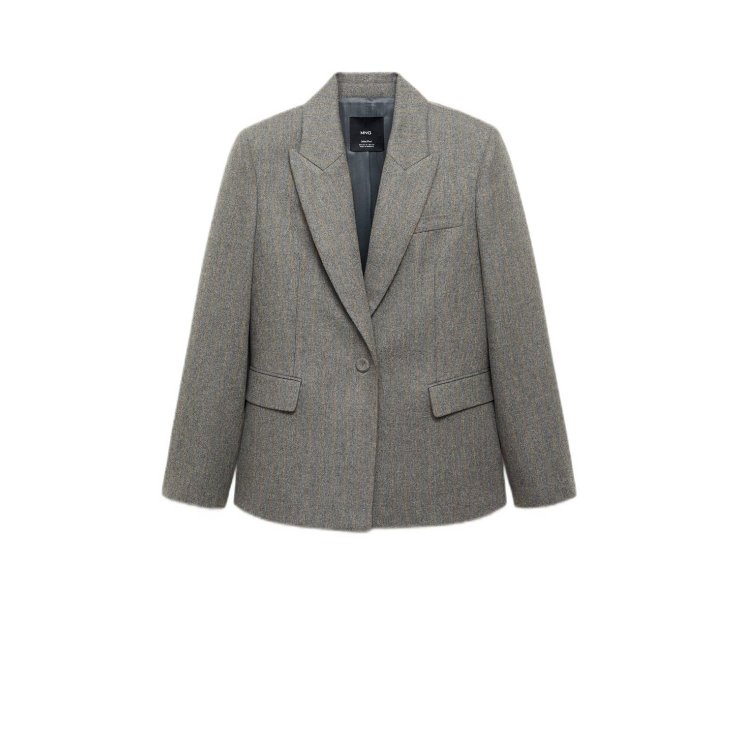 Mango regular blazer grijs