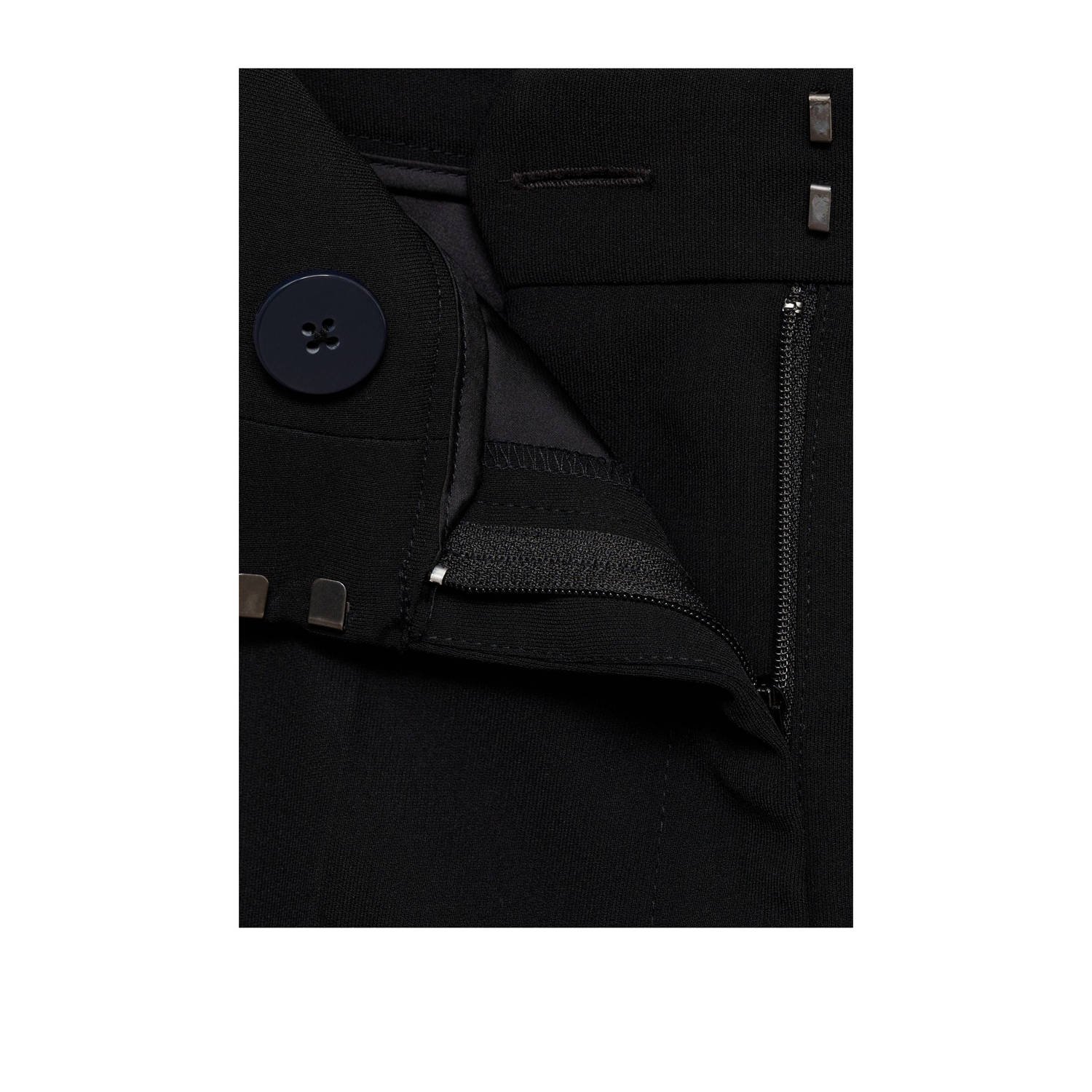 Mango straight regular waist broek zwart