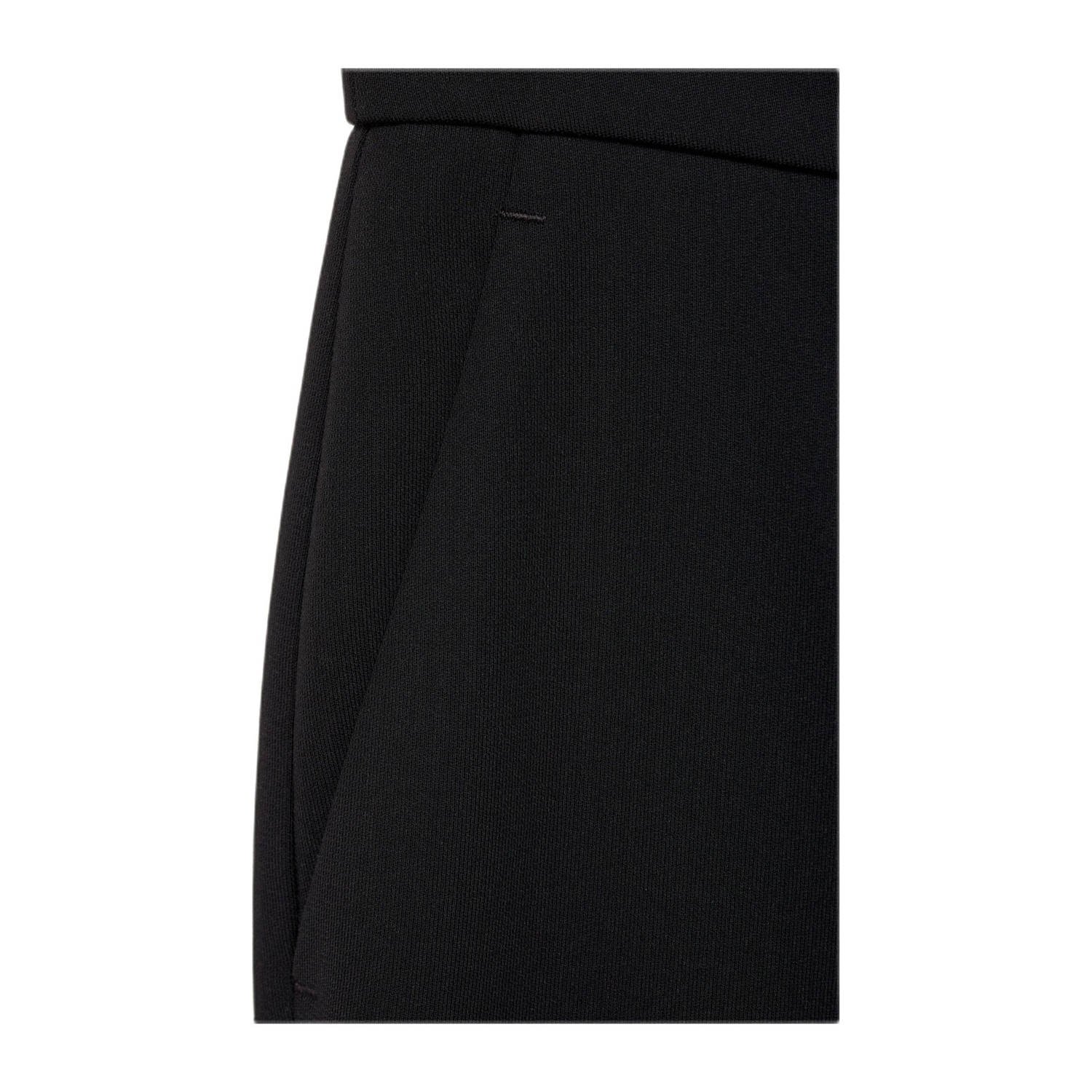 Mango straight regular waist broek zwart