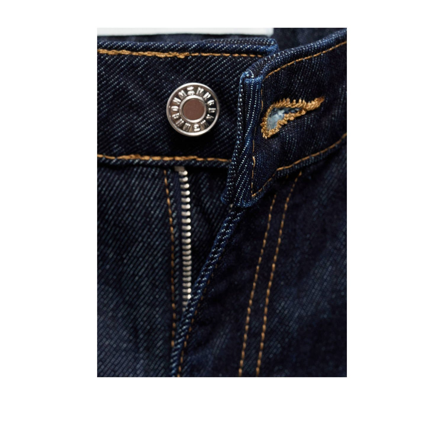 Mango regular waist wide leg jeans dark blue denim
