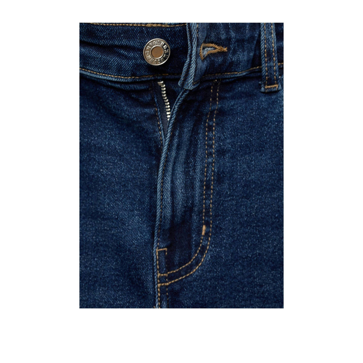 Mango regular waist cropped jeans dark blue denim