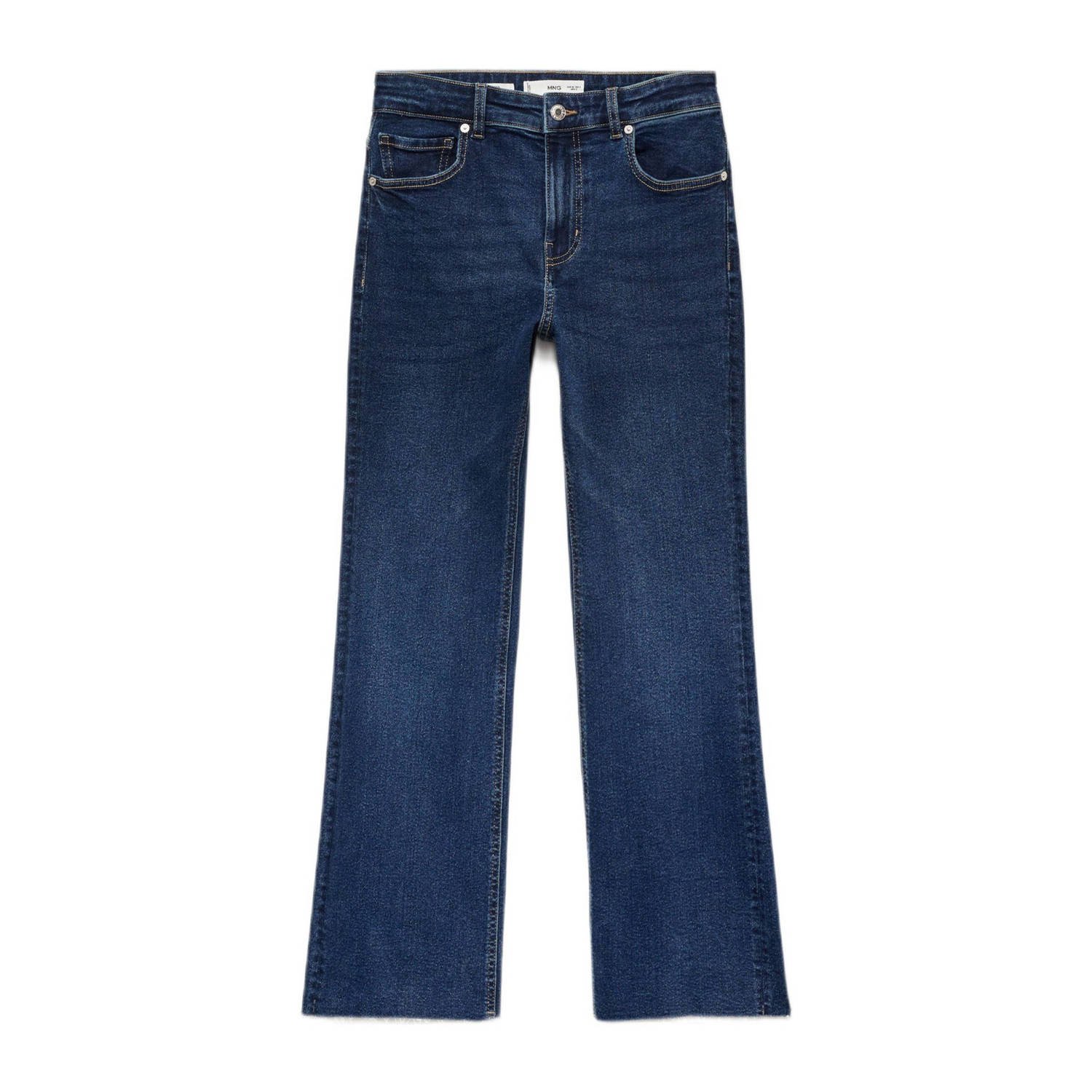 Mango regular waist cropped jeans dark blue denim