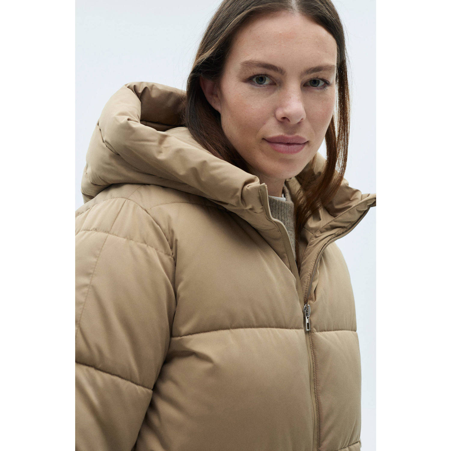 Mango gewatteerde jas beige