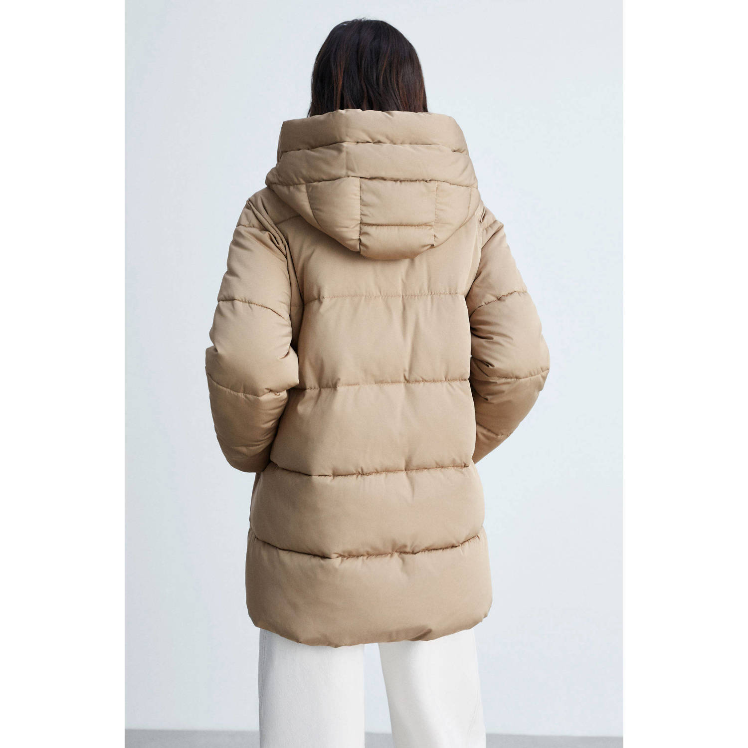 Mango gewatteerde jas beige