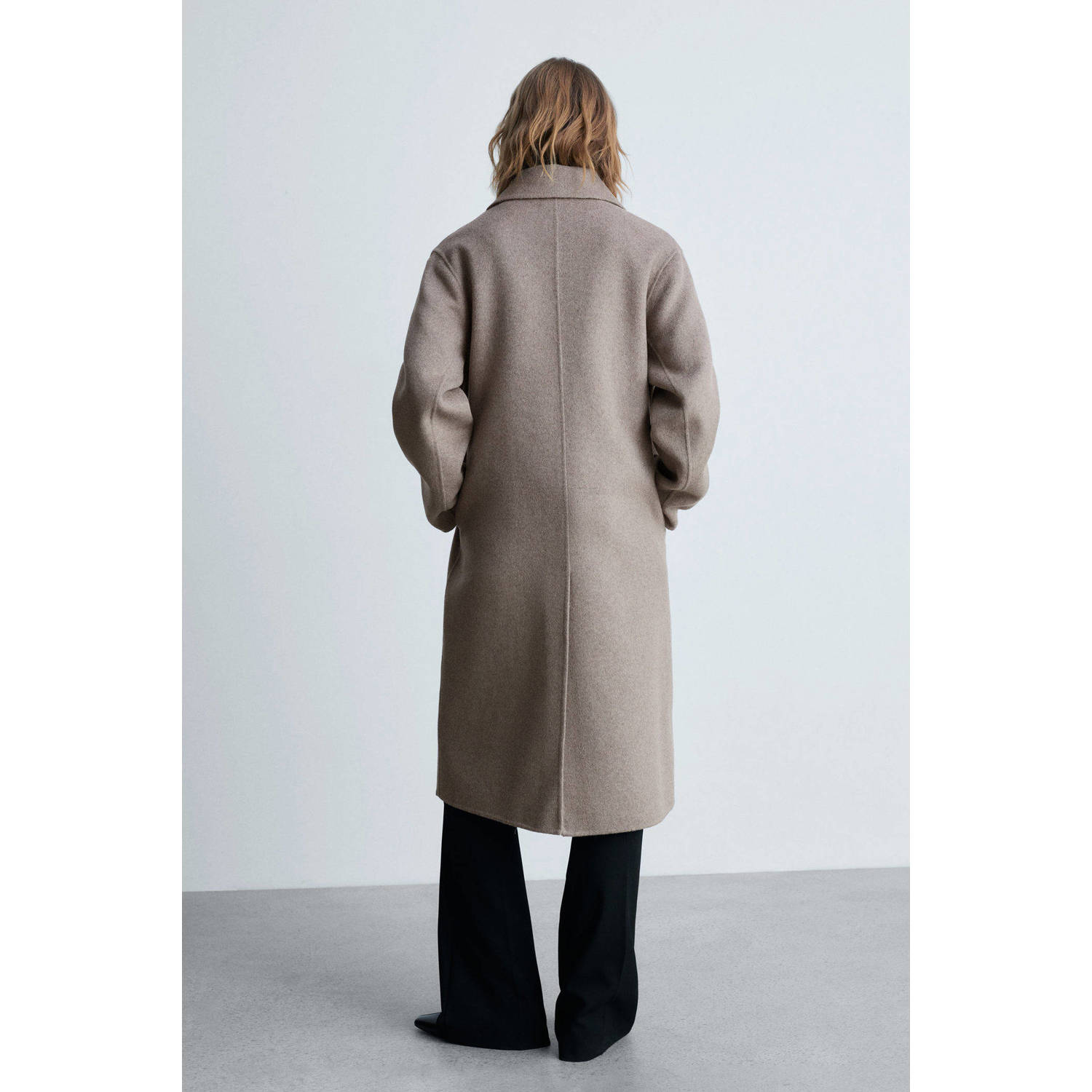 Mango oversized mantel lichtbruin
