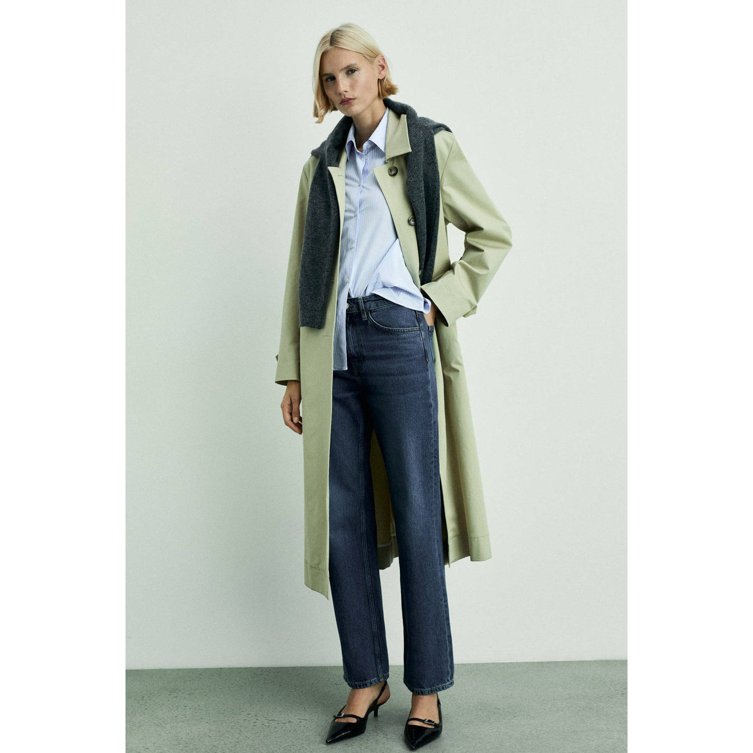 Mango regular waist dark blue denim