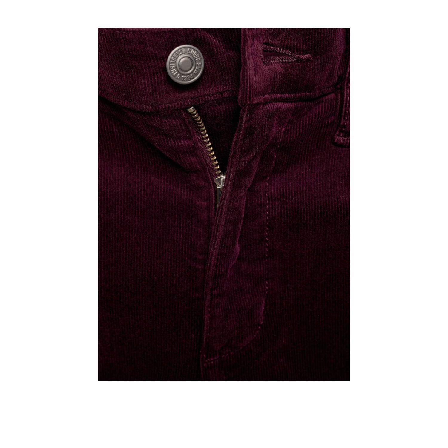 Mango corduroy broek donkerrood