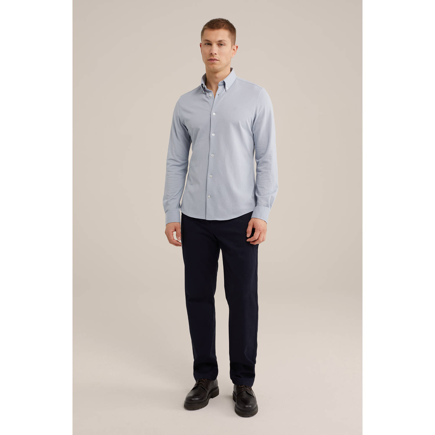 WE Fashion WE Fundamentals casual overhemd Mid Indigo