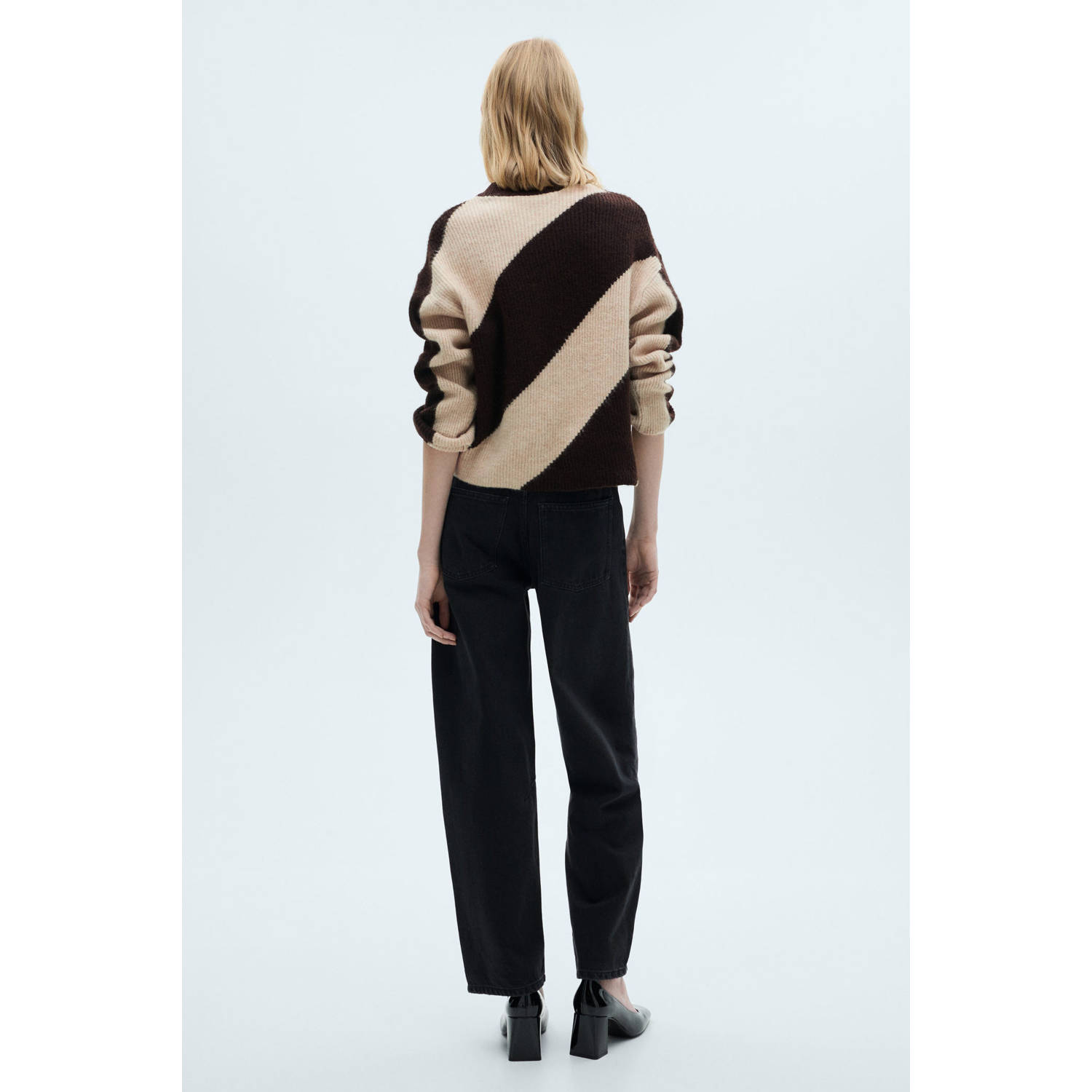 Mango trui beige fijn gebreid