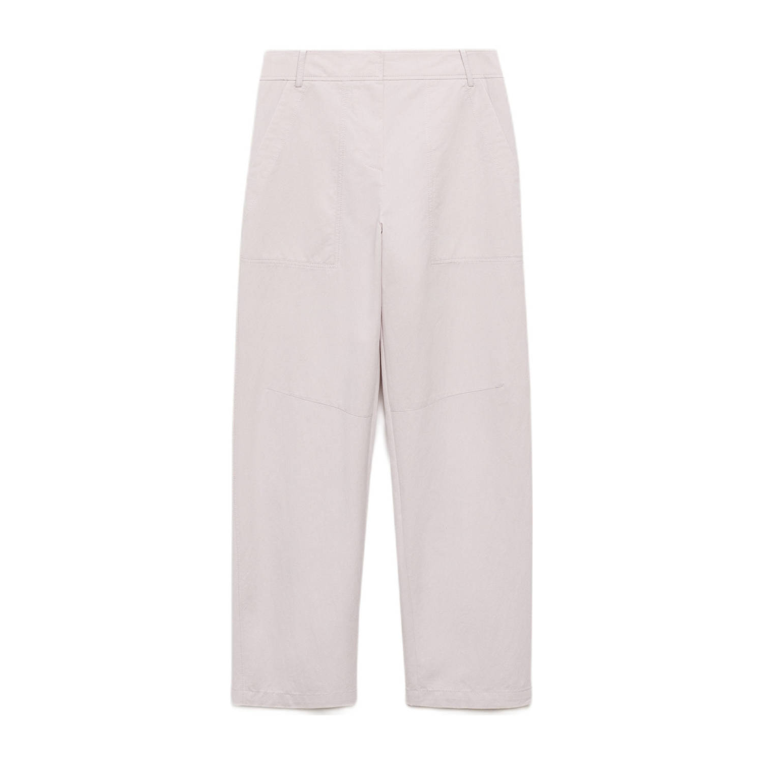 Mango wide leg regular waist broek ecru