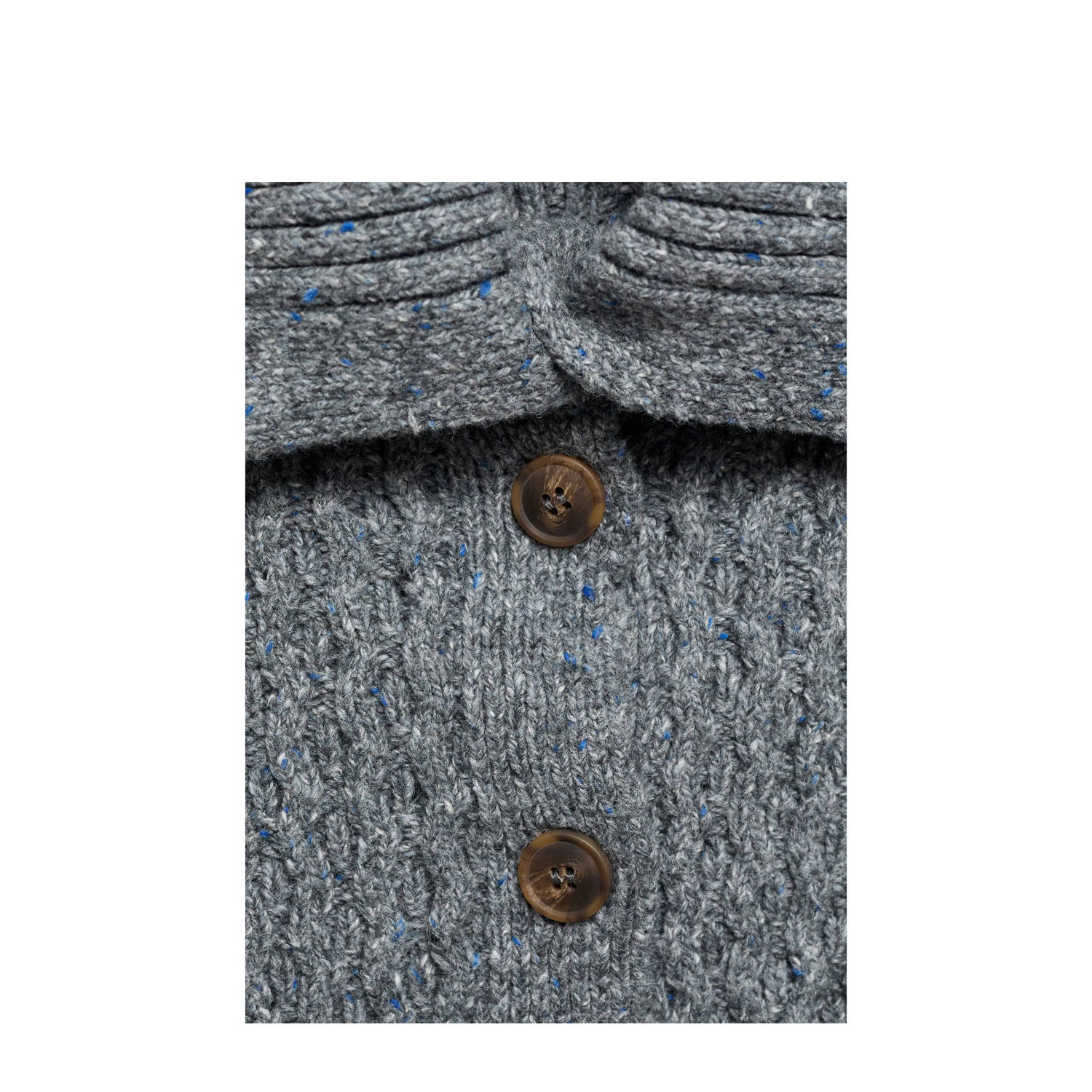 Mango gebreid vest grijs met kabels