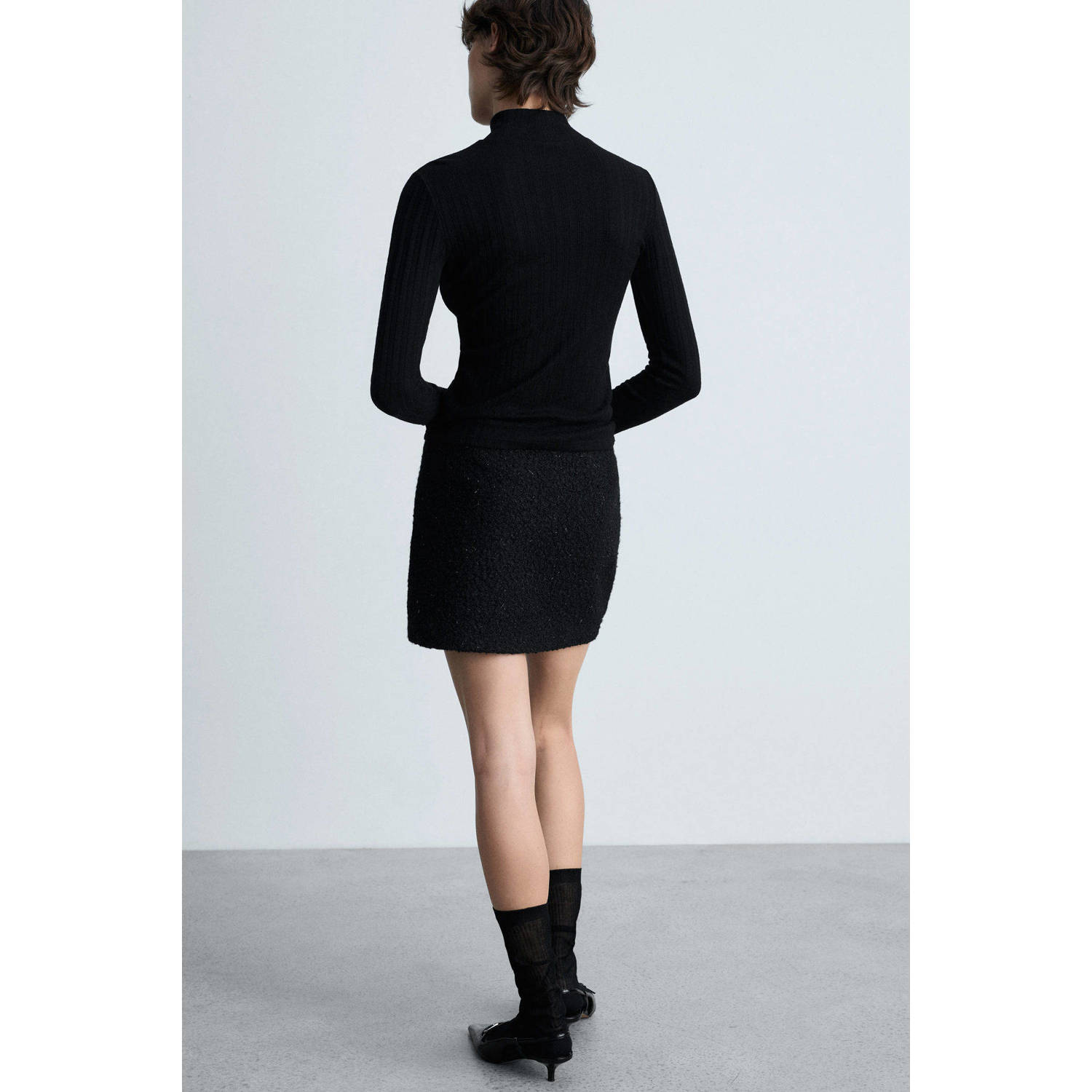 Mango mini rok zwart